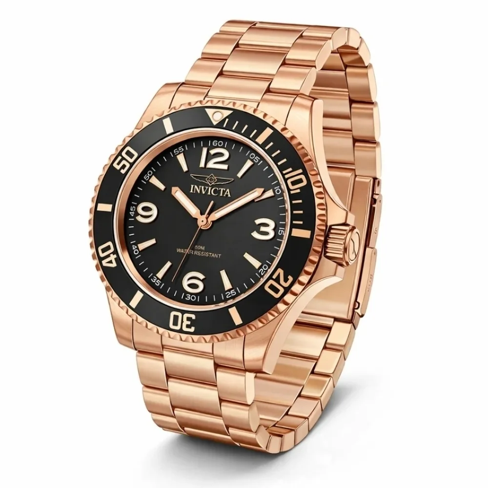 NEW 69721 Invicta Specialty Men's Quartz Bracelet Watch - 41mm Rose Gold Black